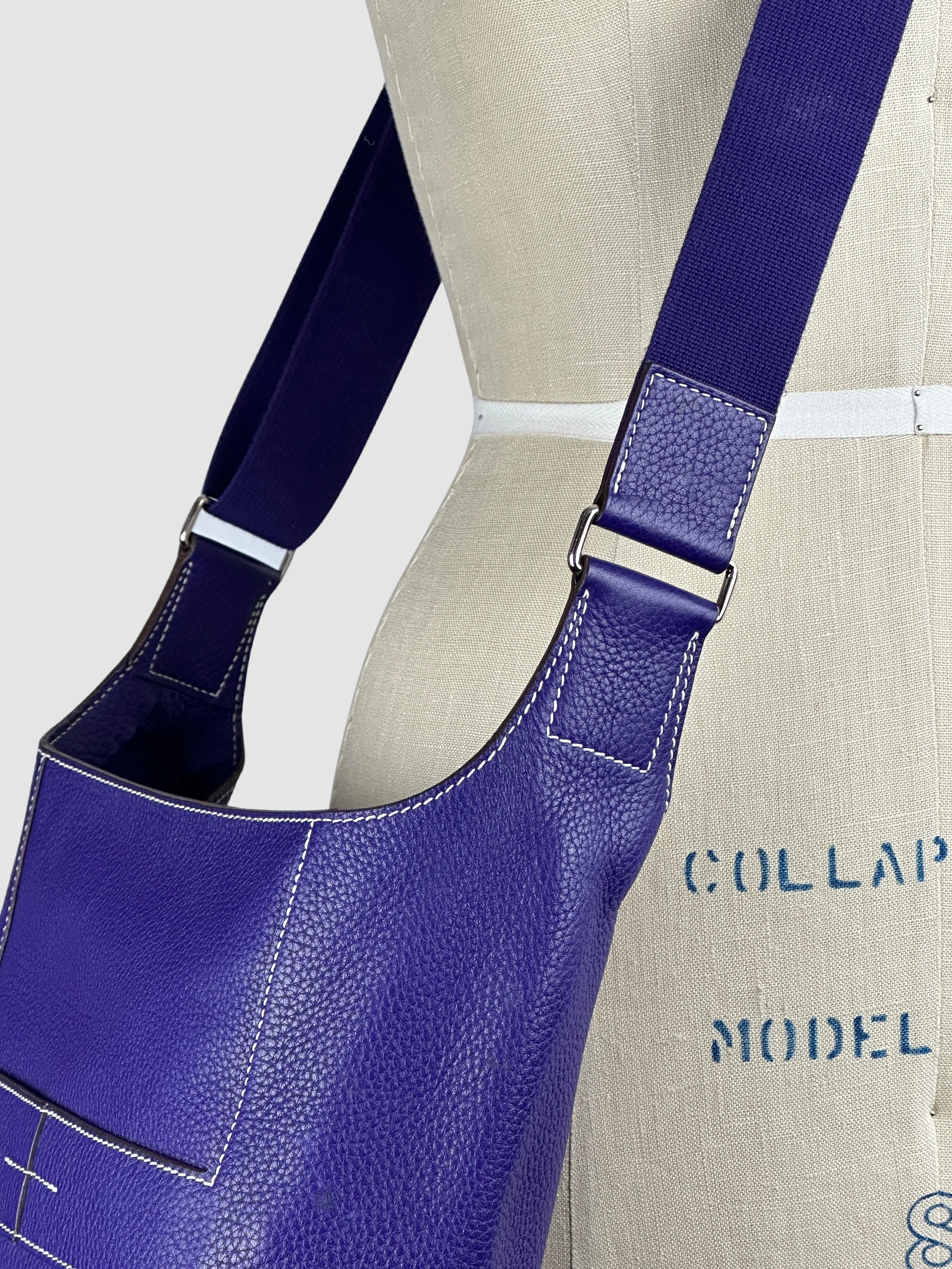 HERMES Good News Sac Y2K Purple Leather Crossbody Bag
