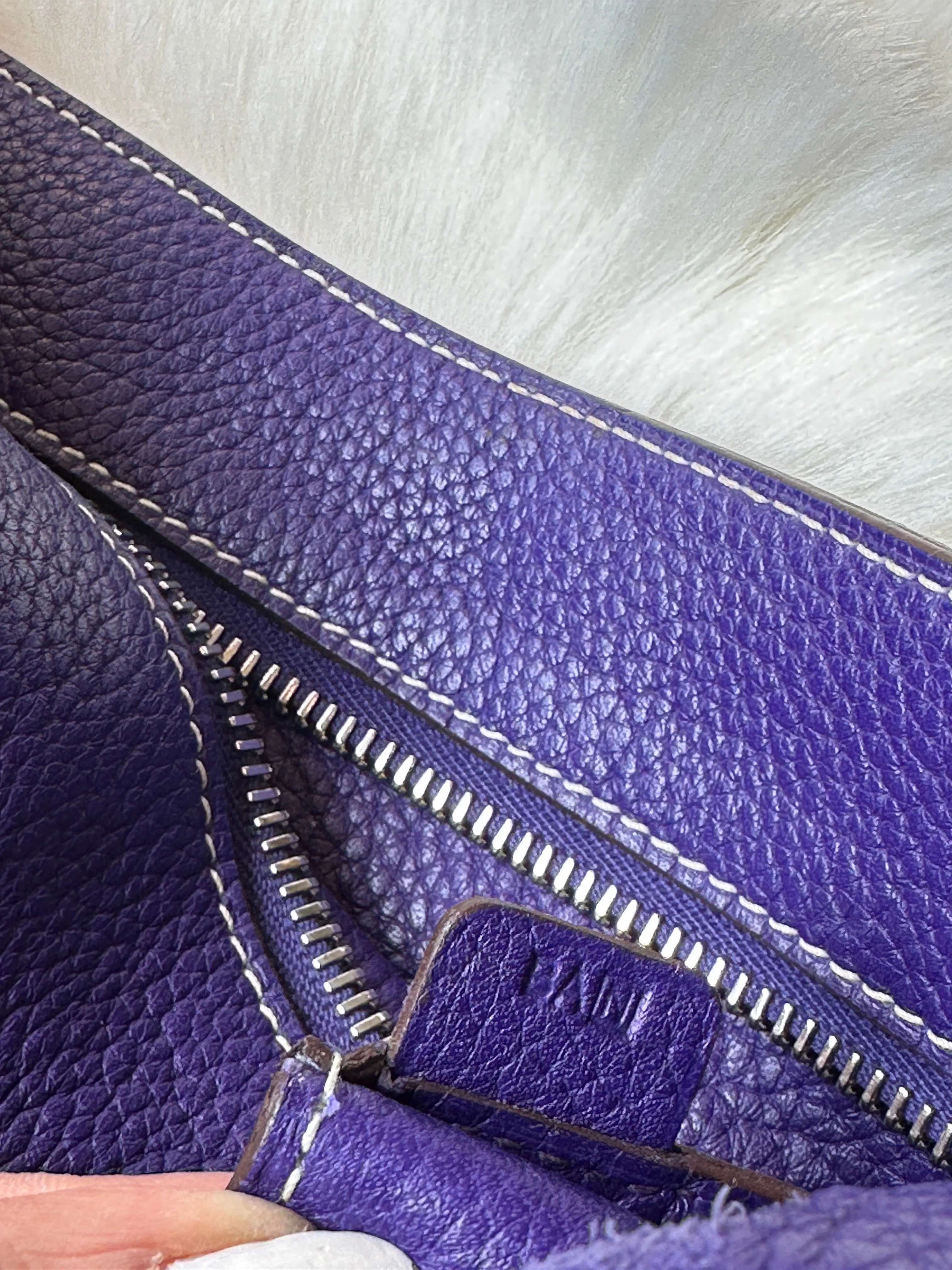 HERMES Good News Sac Y2K Purple Leather Crossbody Bag