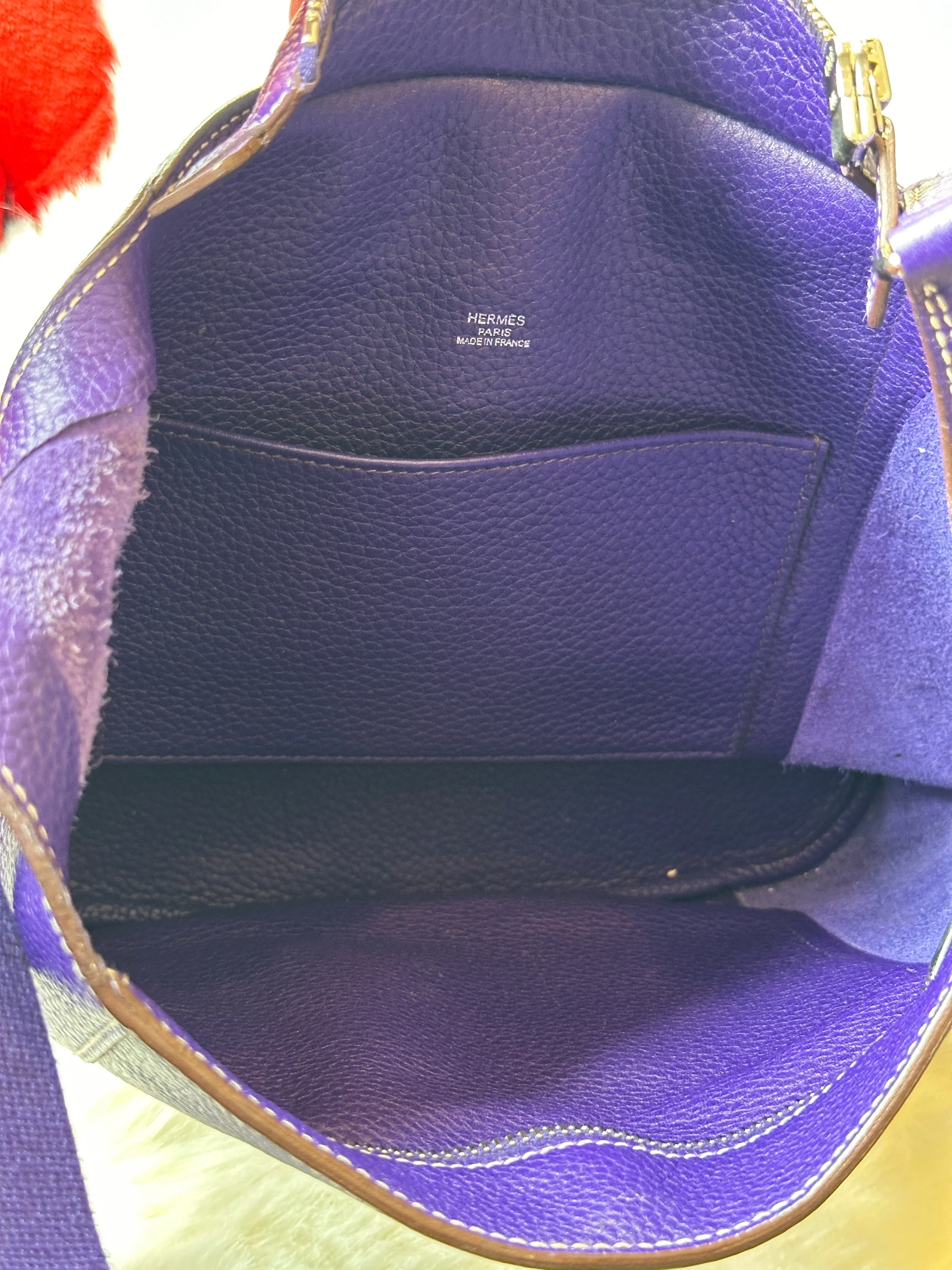 HERMES Good News Sac Y2K Purple Leather Crossbody Bag