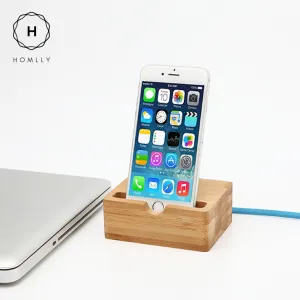 Homlly Woodi Handphone Dock Stand with Charging Slot