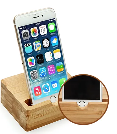Homlly Woodi Handphone Dock Stand with Charging Slot