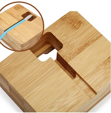 Homlly Woodi Handphone Dock Stand with Charging Slot