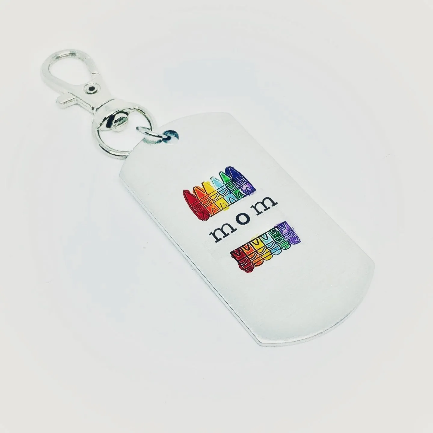 Just like that we all became teachers - Hand Stamped Key Ring / Necklace / Zipper Pull