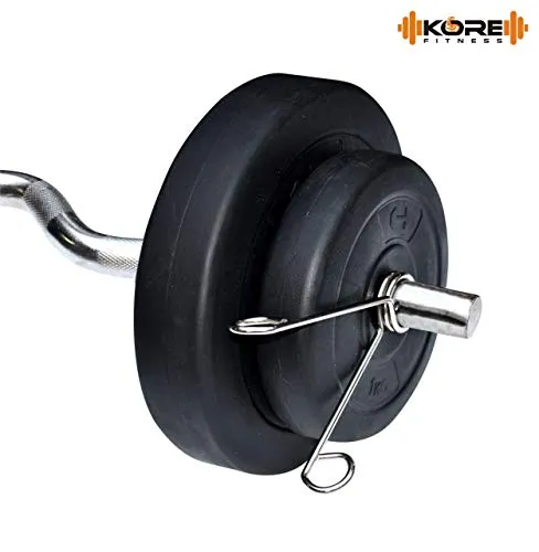 Kore PVC 20 Kg Home Gym Set With One 3 Ft Curl Rod And One Pair Dumbbell Rods, Multicolour