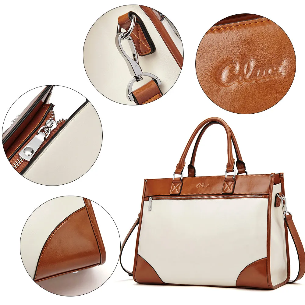 Lauren Ladies Wax Leather Briefcase Purse Laptop Bag