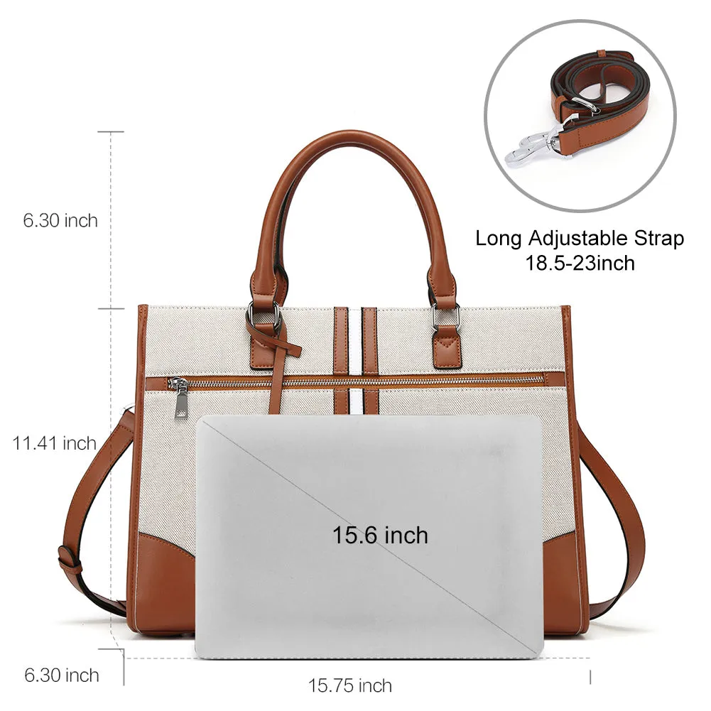 Lauren Ladies Wax Leather Briefcase Purse Laptop Bag