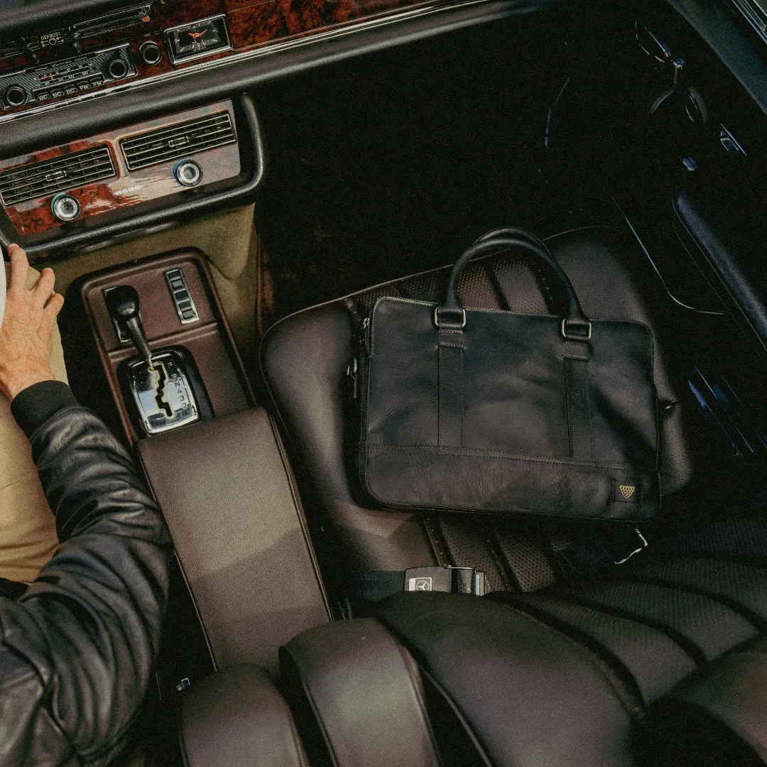 Leather Attaché Briefcase | Vintage Black