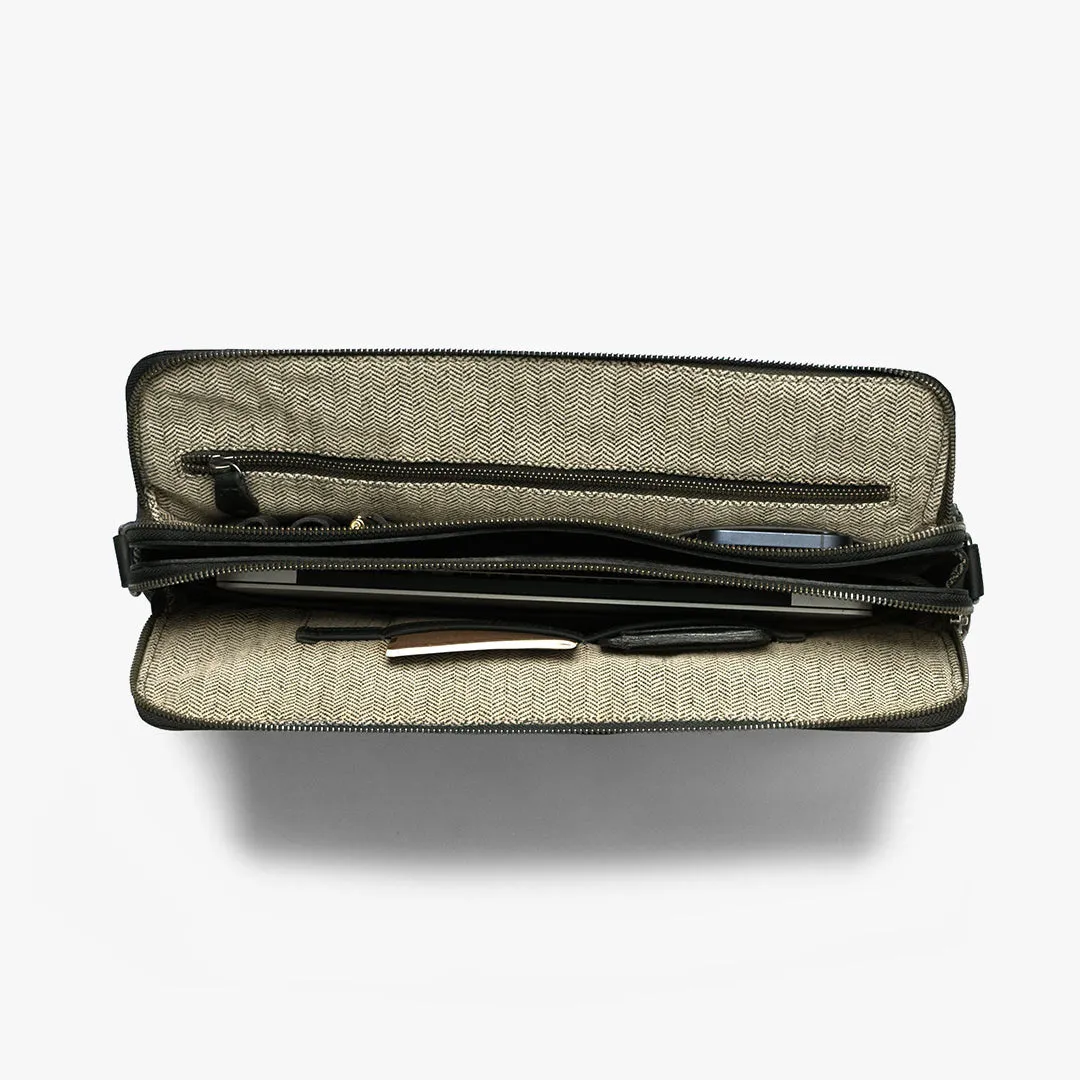 Leather Attaché Briefcase | Vintage Black
