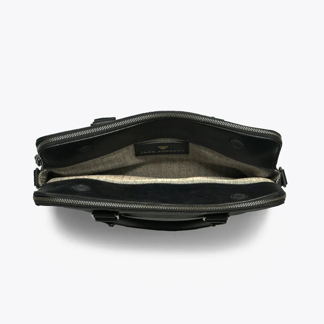 Leather Attaché Briefcase | Vintage Black