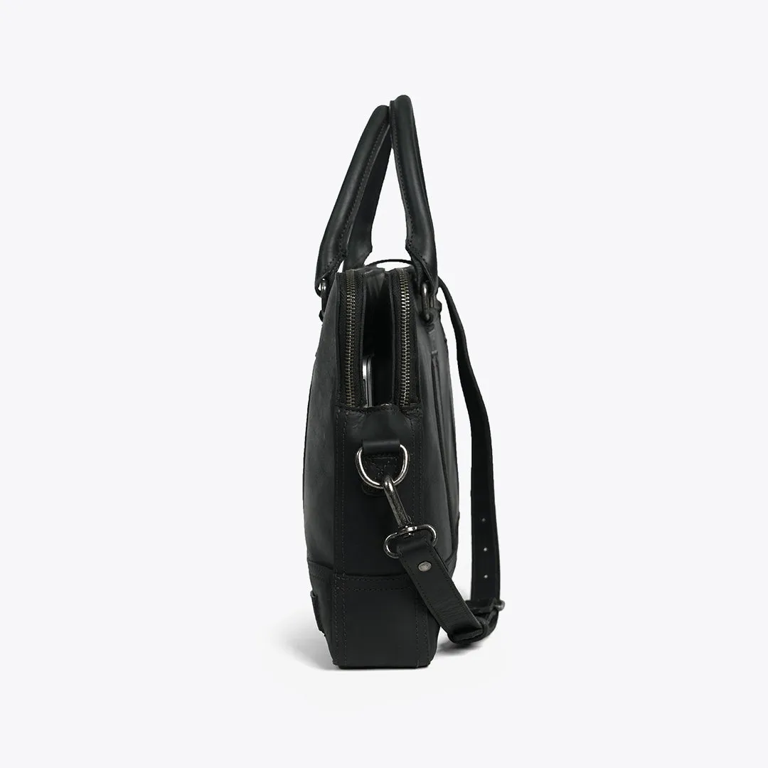 Leather Attaché Briefcase | Vintage Black