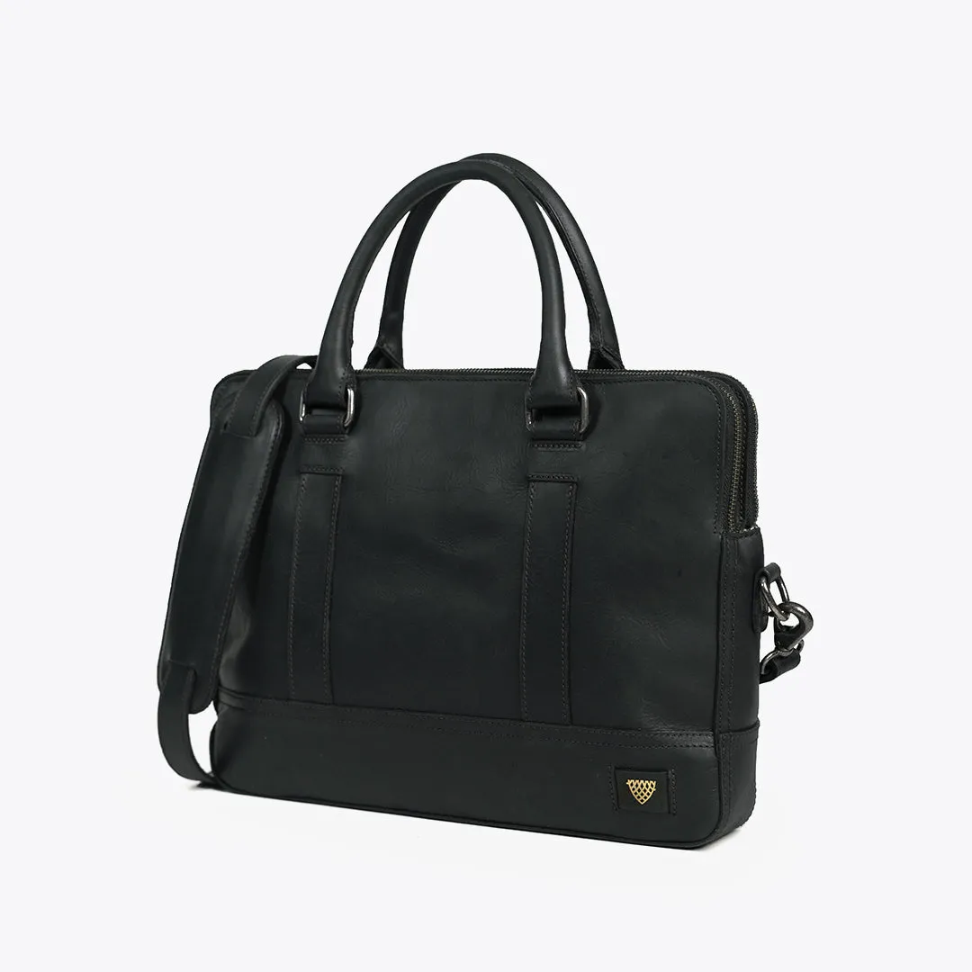 Leather Attaché Briefcase | Vintage Black