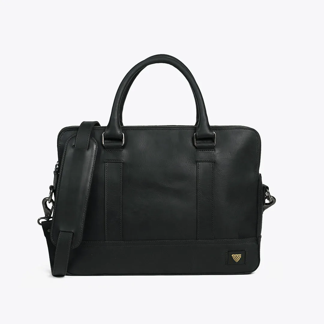 Leather Attaché Briefcase | Vintage Black
