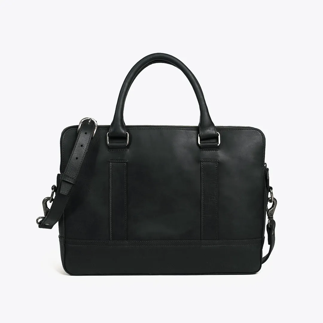 Leather Attaché Briefcase | Vintage Black
