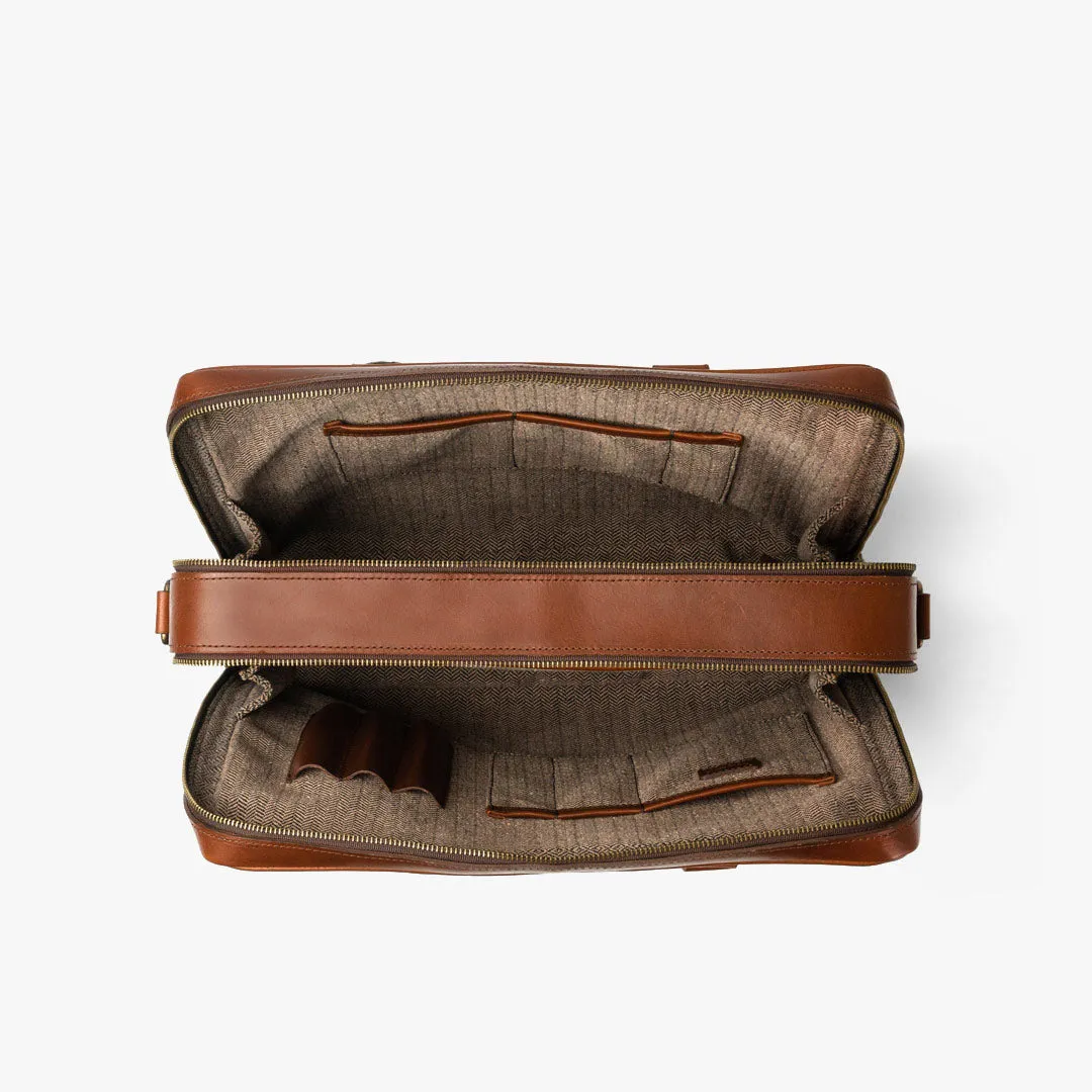 Leather Briefcase | Elderwood Brown