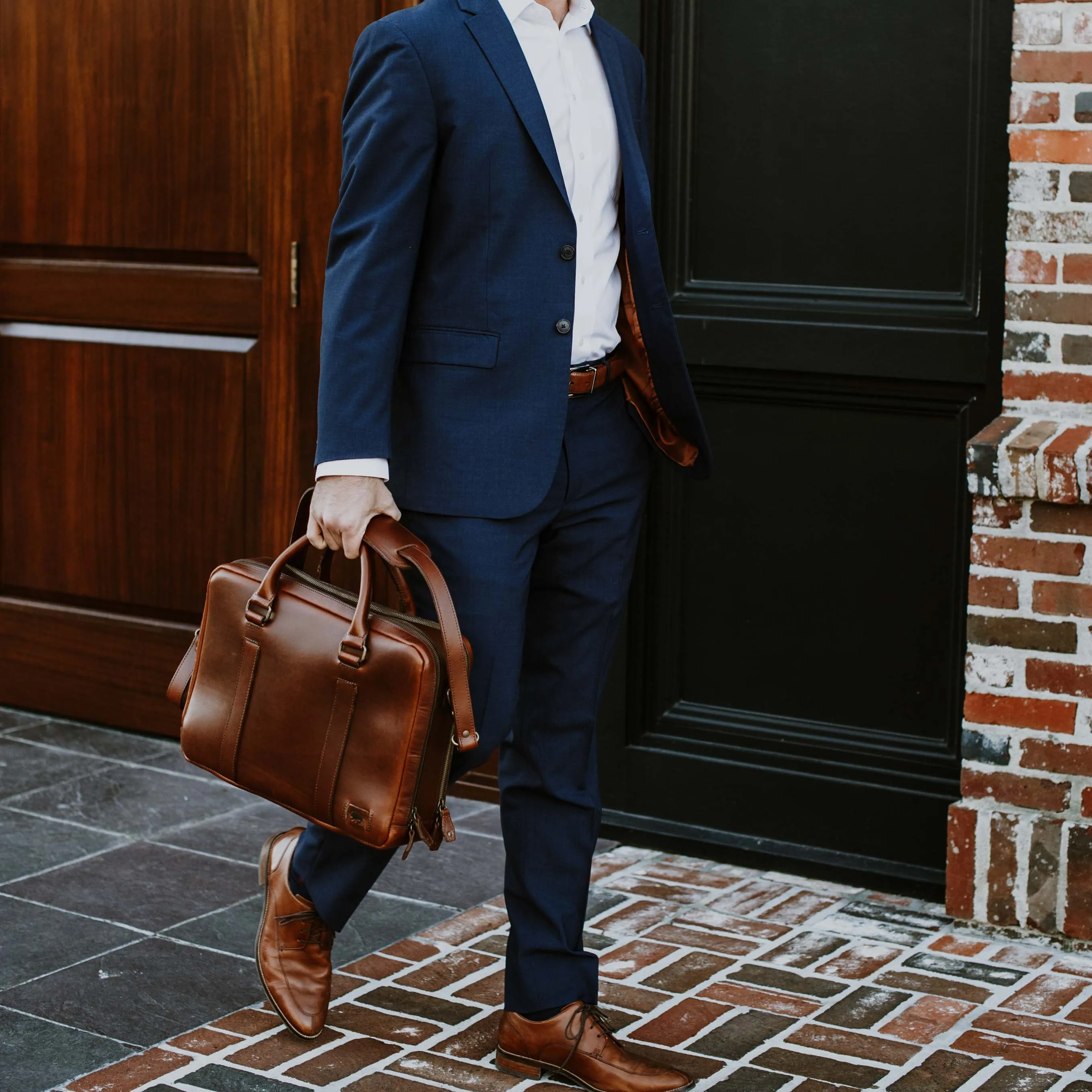 Leather Briefcase | Elderwood Brown
