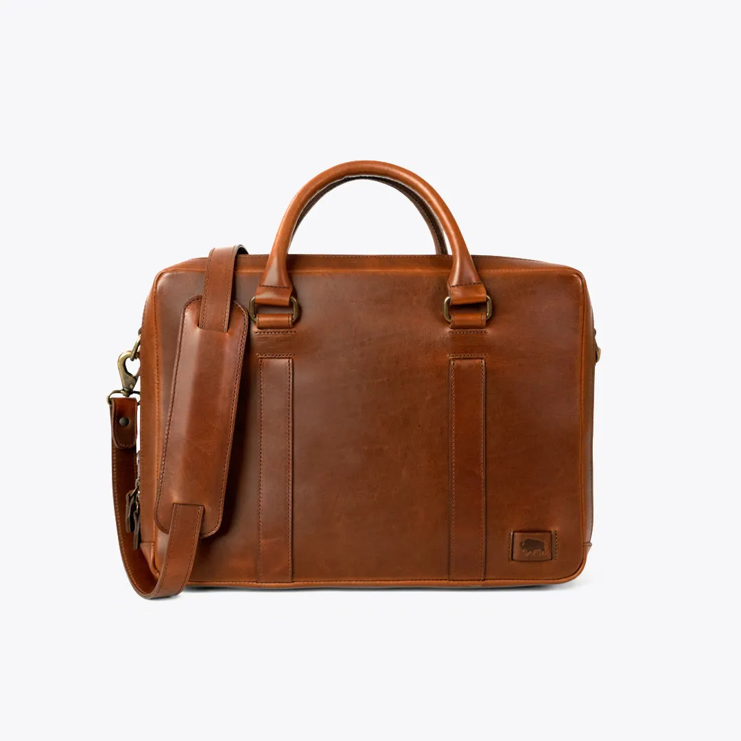 Leather Briefcase | Elderwood Brown