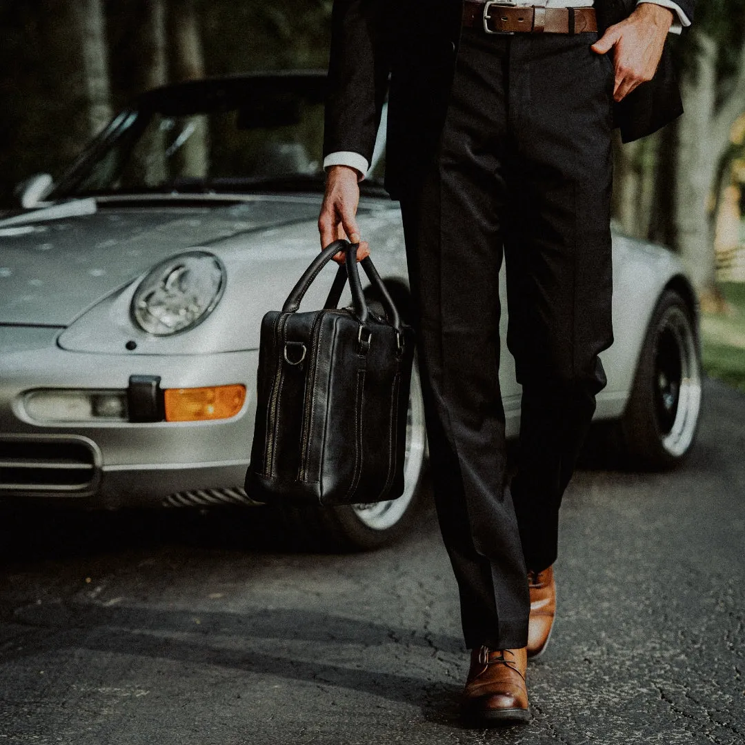 Leather Briefcase | Vintage Black