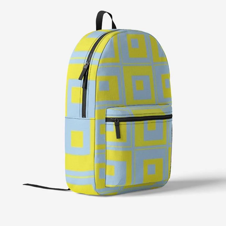Lemon Squares Retro Colorful Print Trendy Backpack