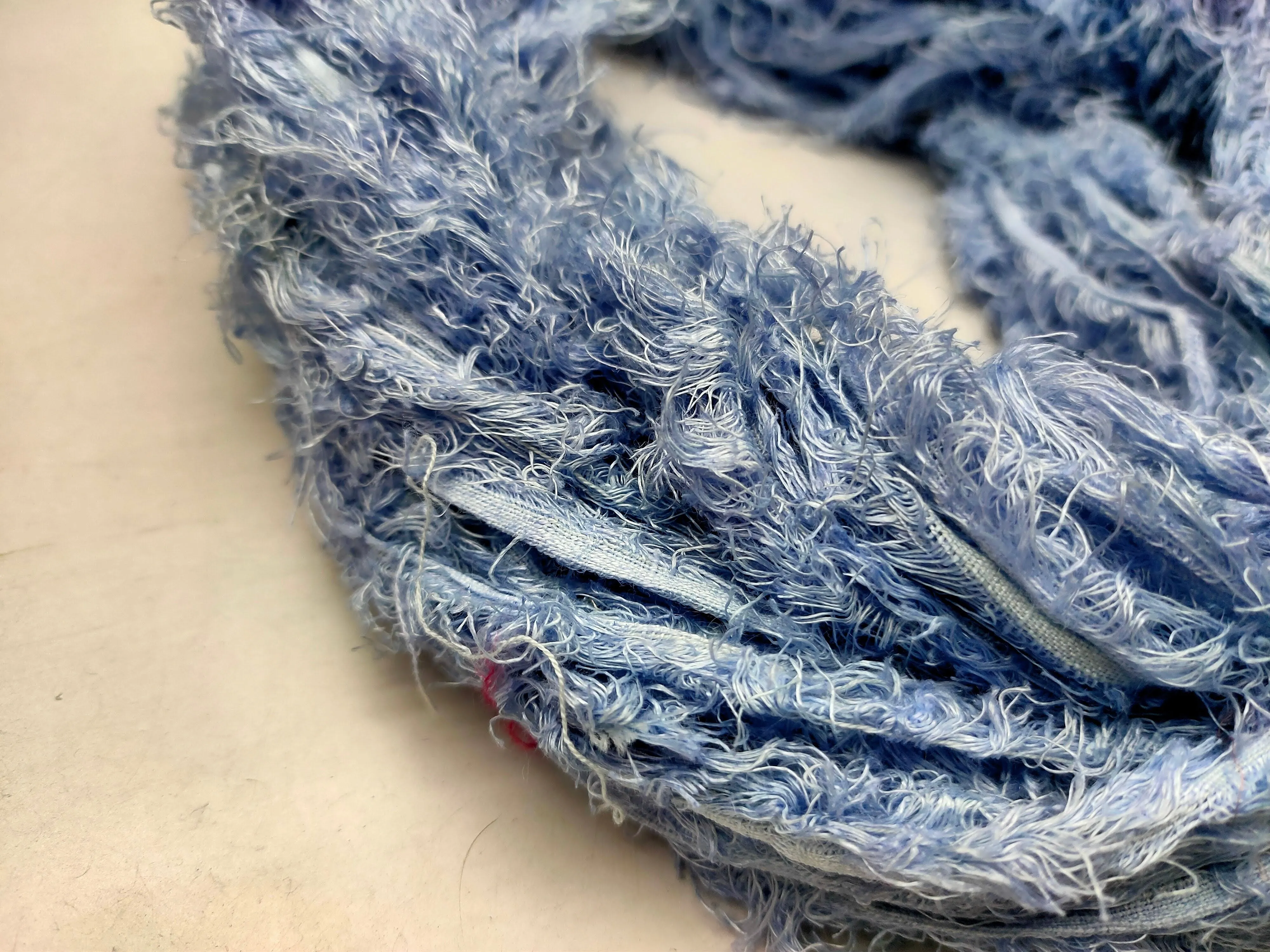 Linen Fuzzy Ribbon - Blue Grey
