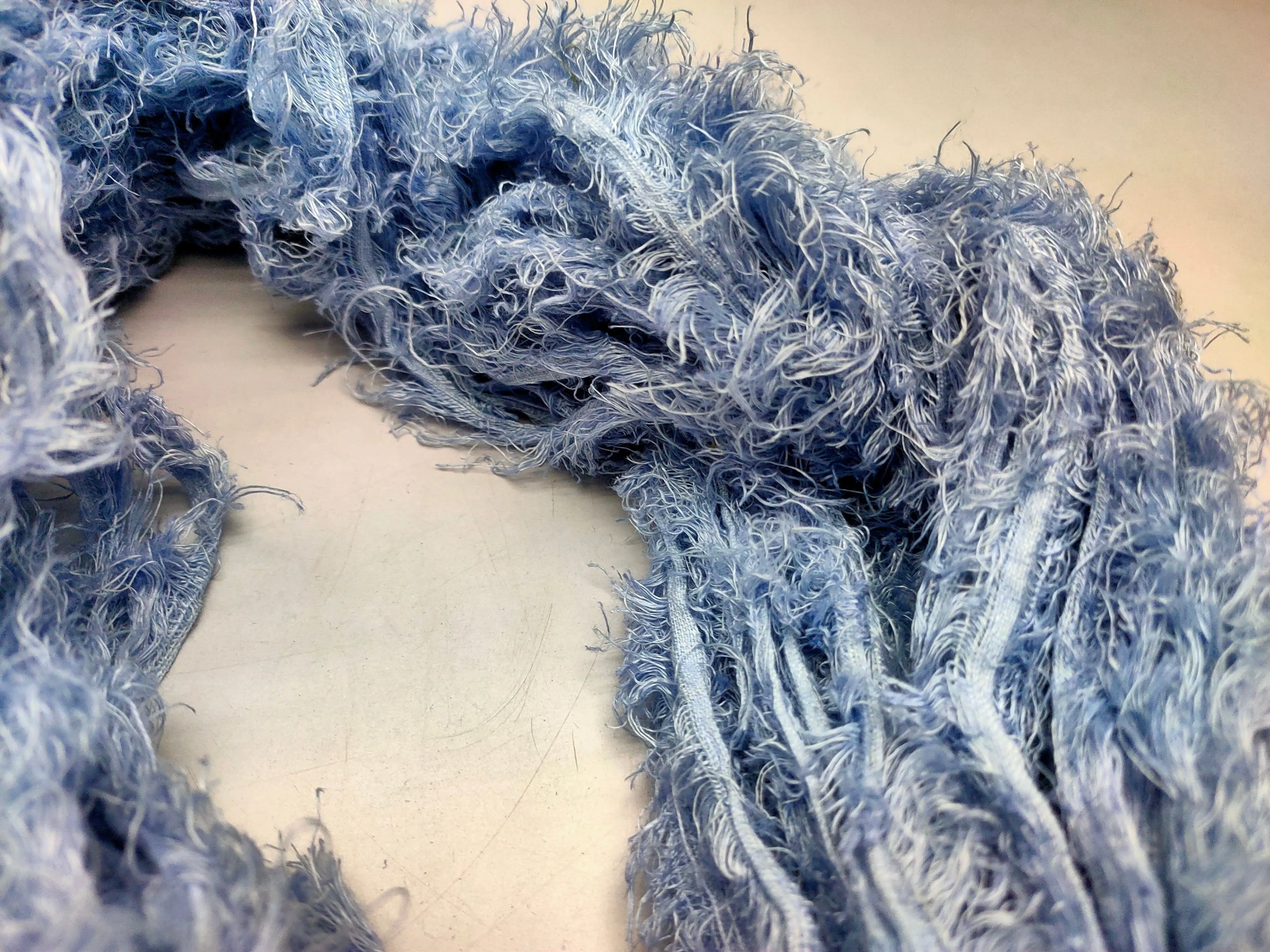 Linen Fuzzy Ribbon - Blue Grey