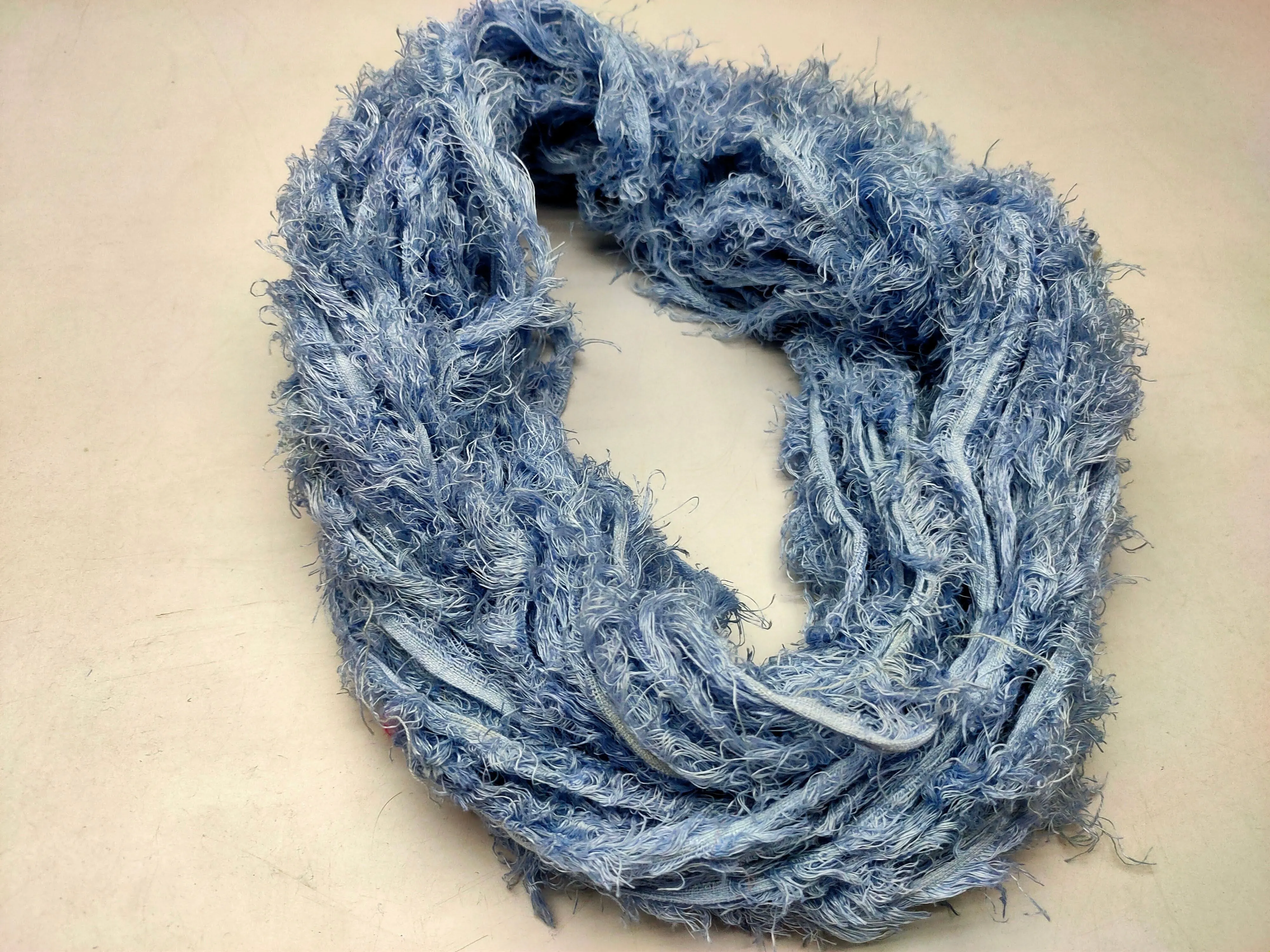 Linen Fuzzy Ribbon - Blue Grey
