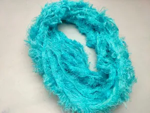 Linen Fuzzy Ribbon - Sea Blue