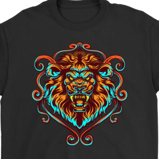 Lion's Head T-shirt, Lion Gift, Lion Shirt, Colorful Lion Head Shirt, Lion T-shirt