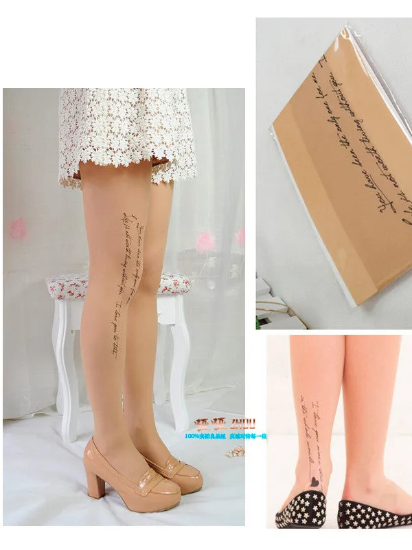 love you more than anyone tattoo tights