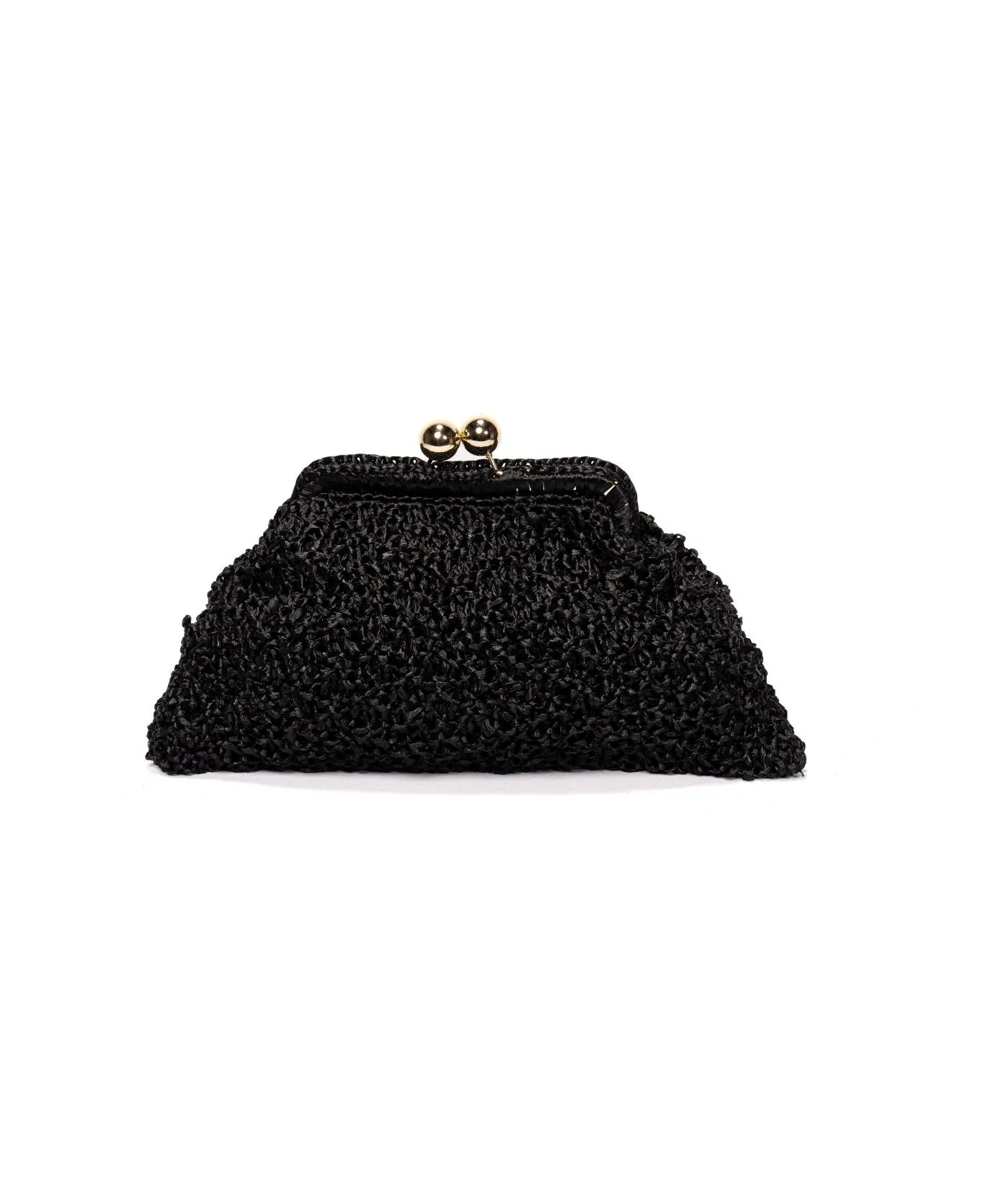 Margherita Raffia Clutch Black