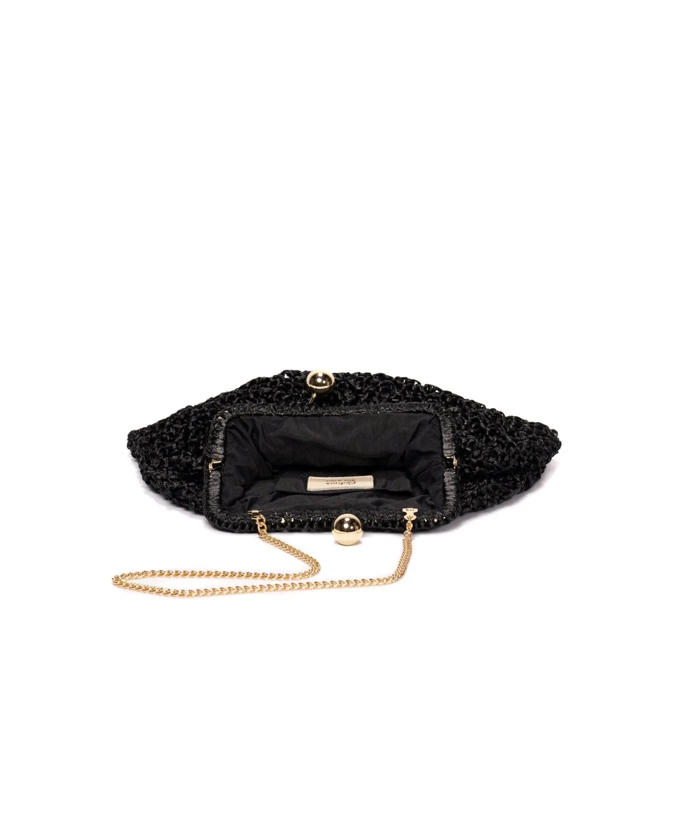 Margherita Raffia Clutch Black