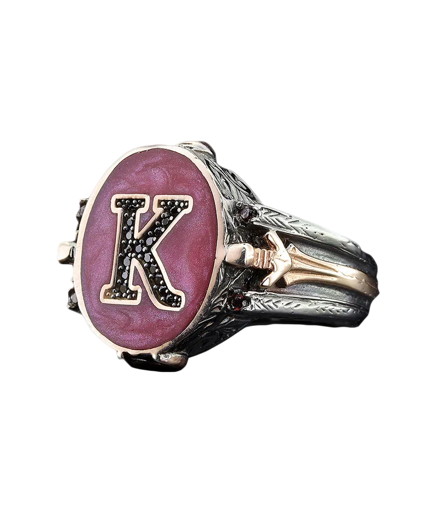 Men's Sterling Silver Initial Ring