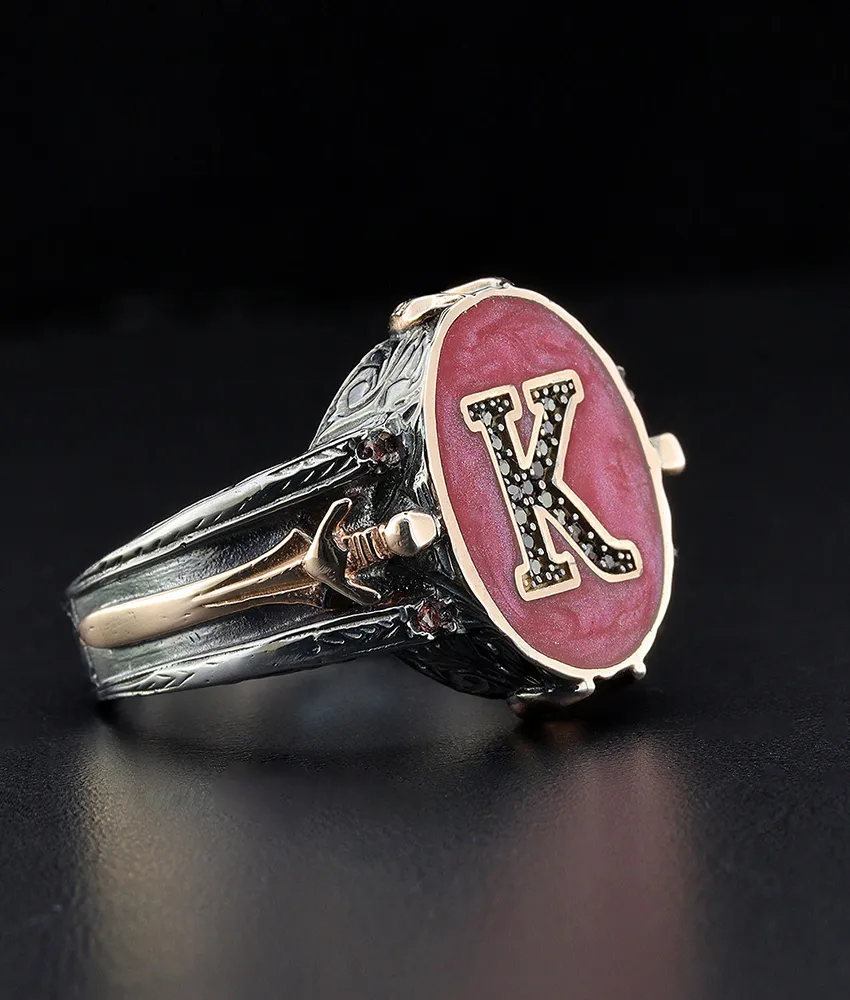 Men's Sterling Silver Initial Ring