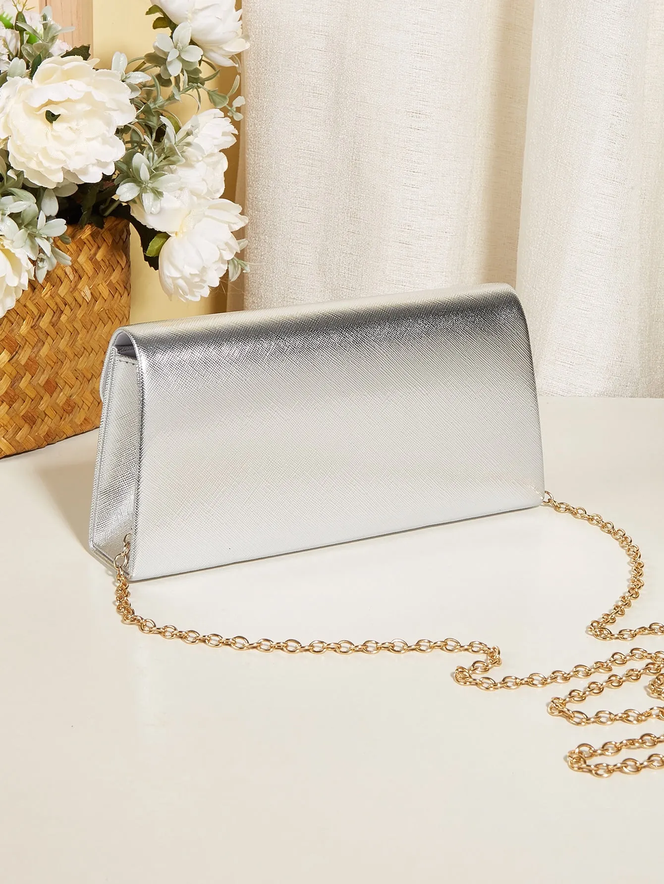 Metallic Flap Square Bag- FD ⚡