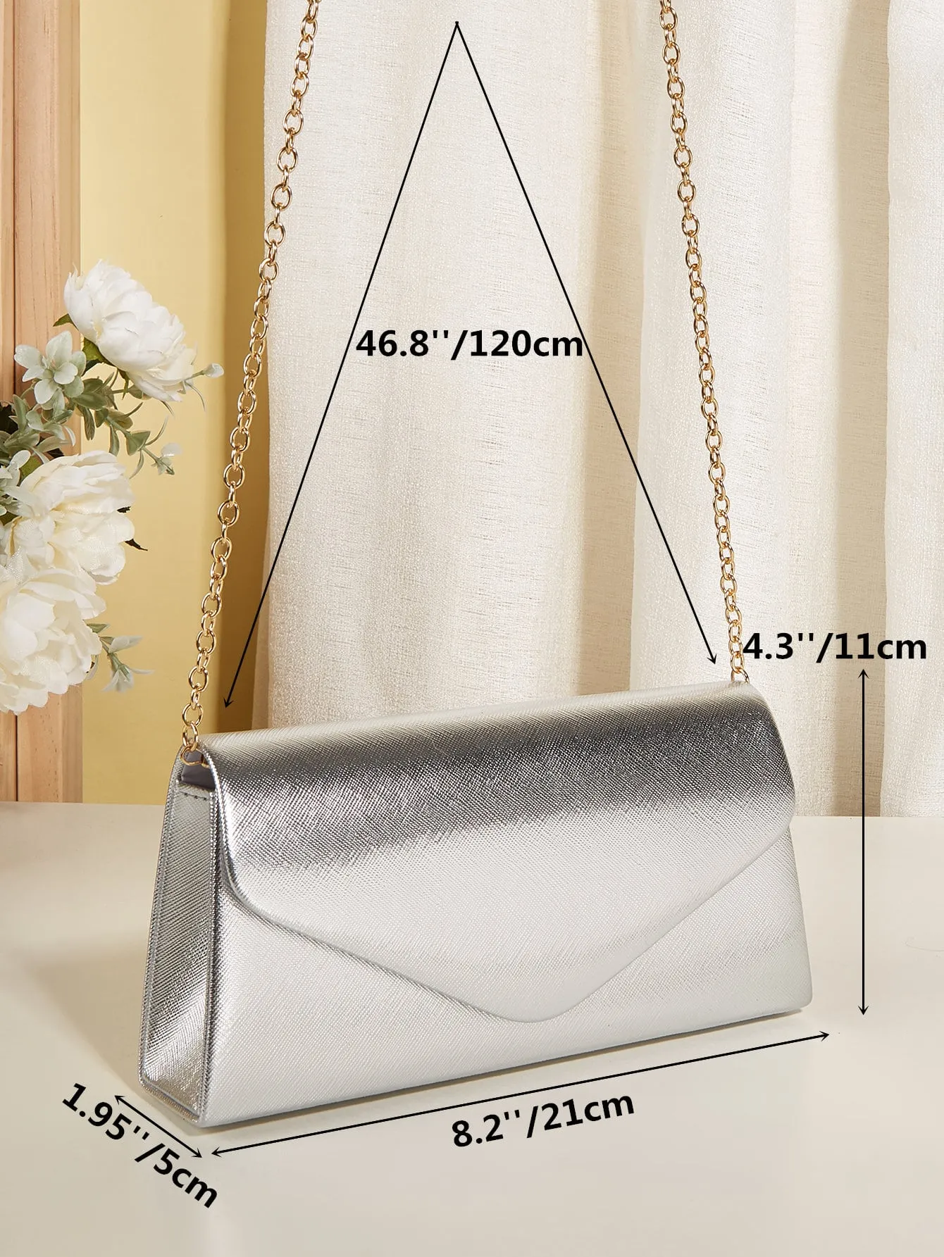 Metallic Flap Square Bag- FD ⚡