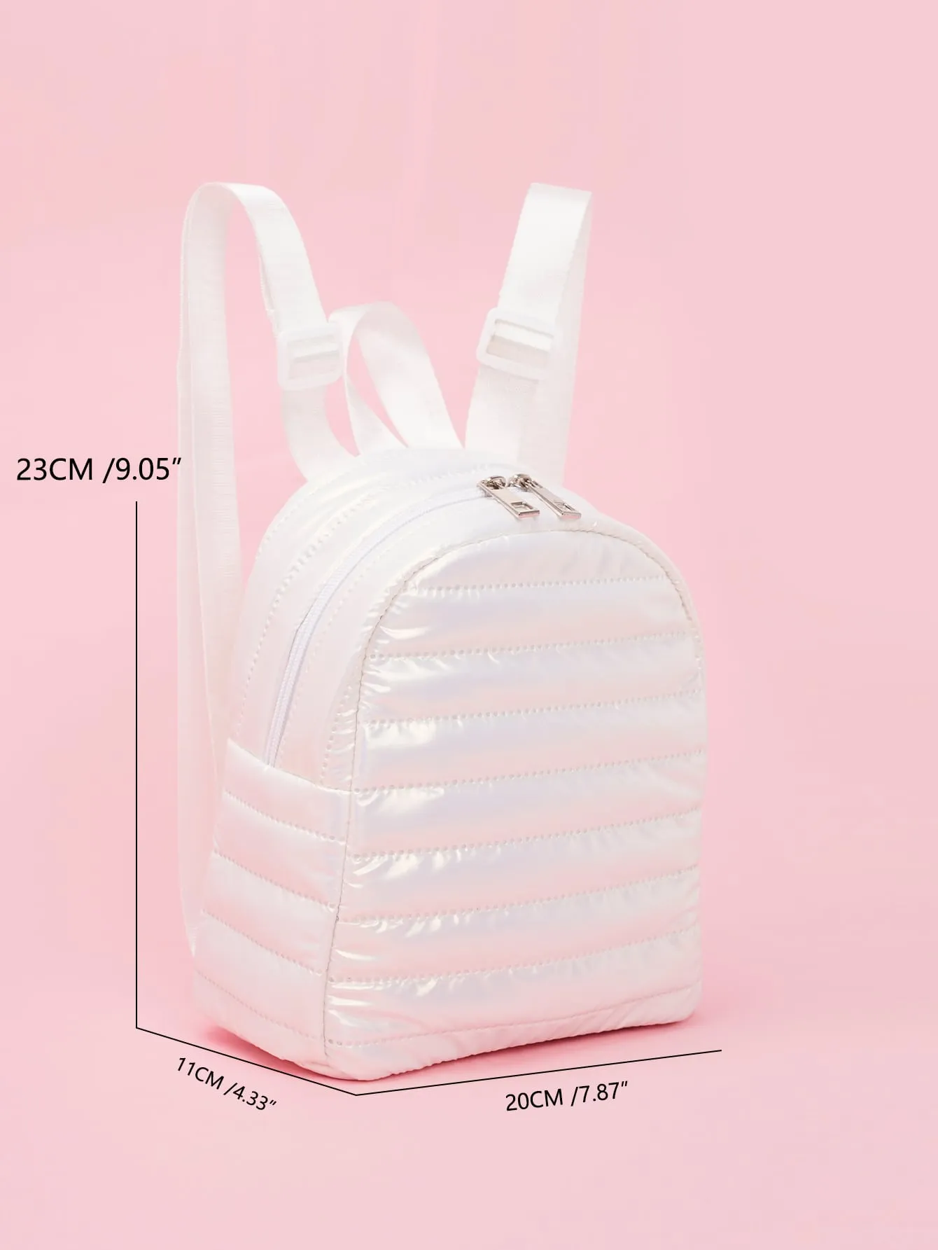 Mini Quilted Detail Classic Backpack - White