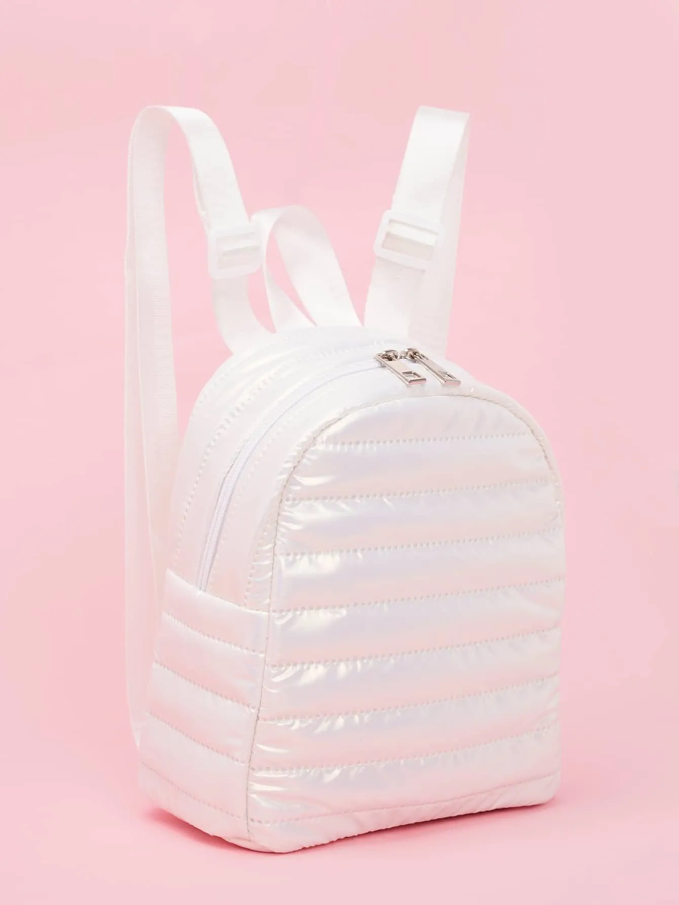Mini Quilted Detail Classic Backpack - White