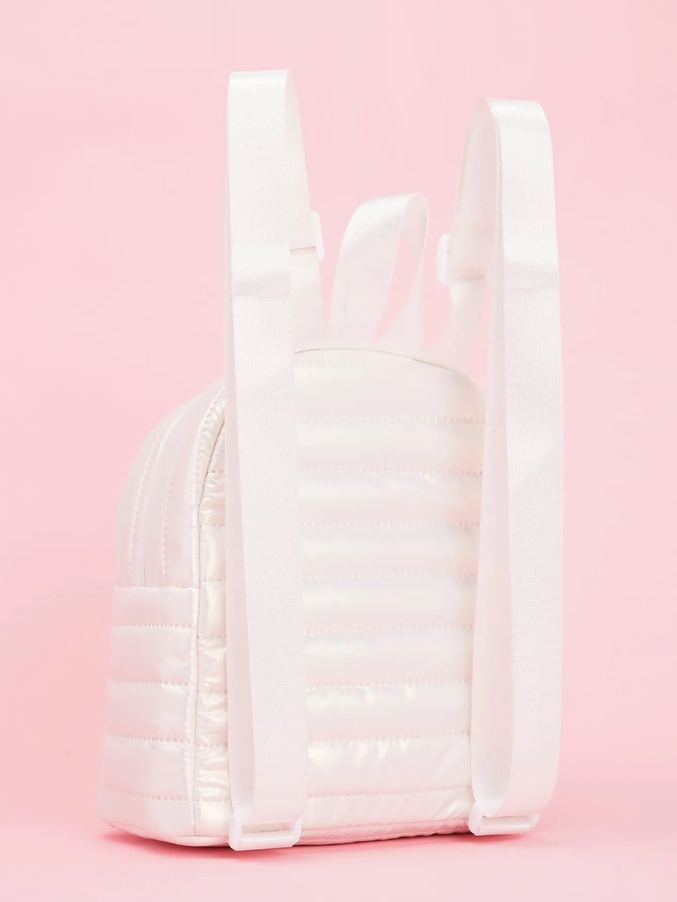 Mini Quilted Detail Classic Backpack - White