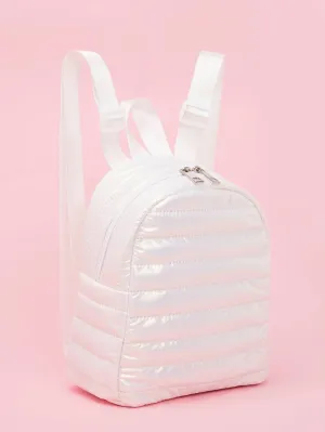 Mini Quilted Detail Classic Backpack - White
