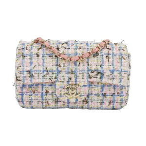 Mini Rectangular Flap Bag in 19C Pink Blue Tweed