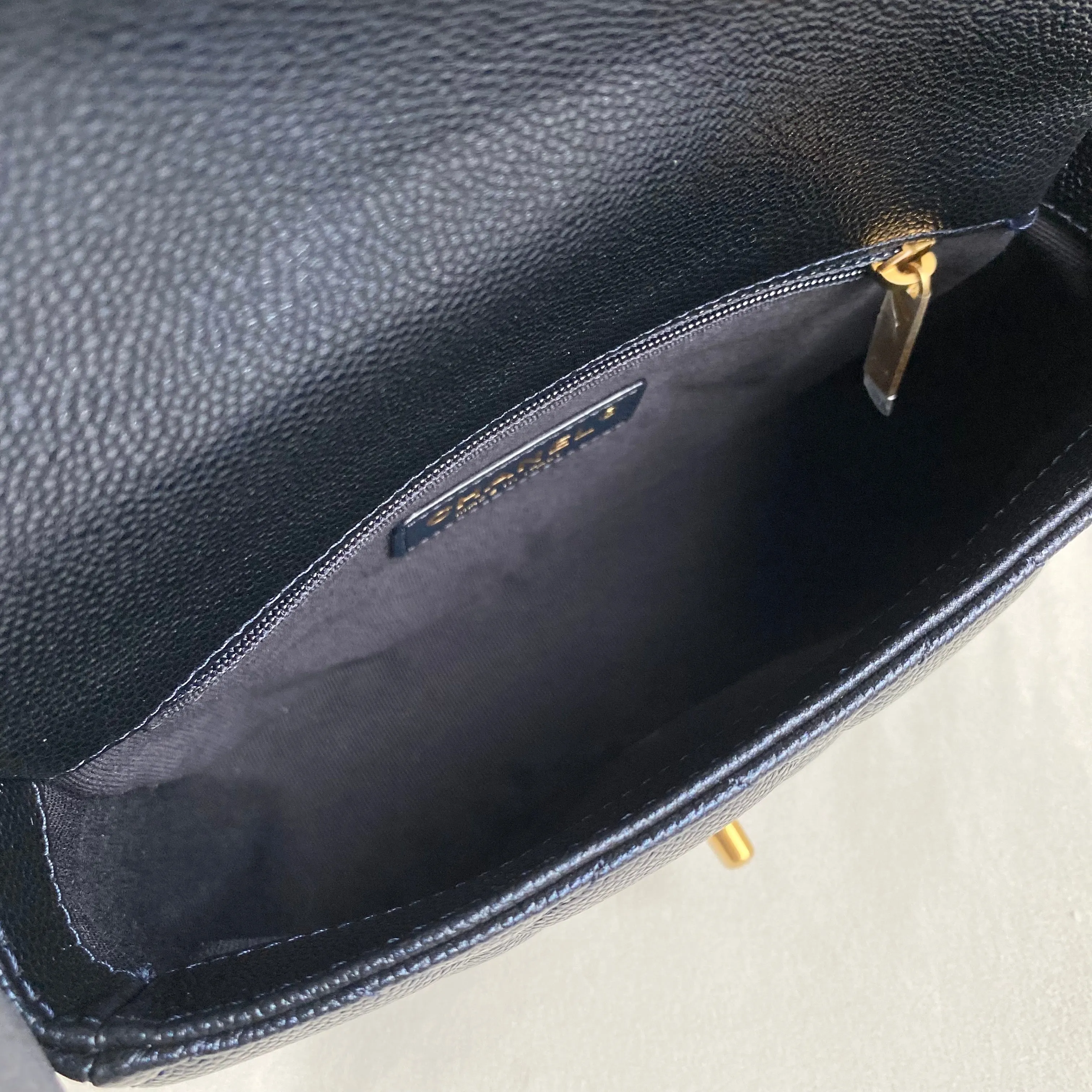 My Perfect Mini Flap Bag in Iridescent Black Caviar