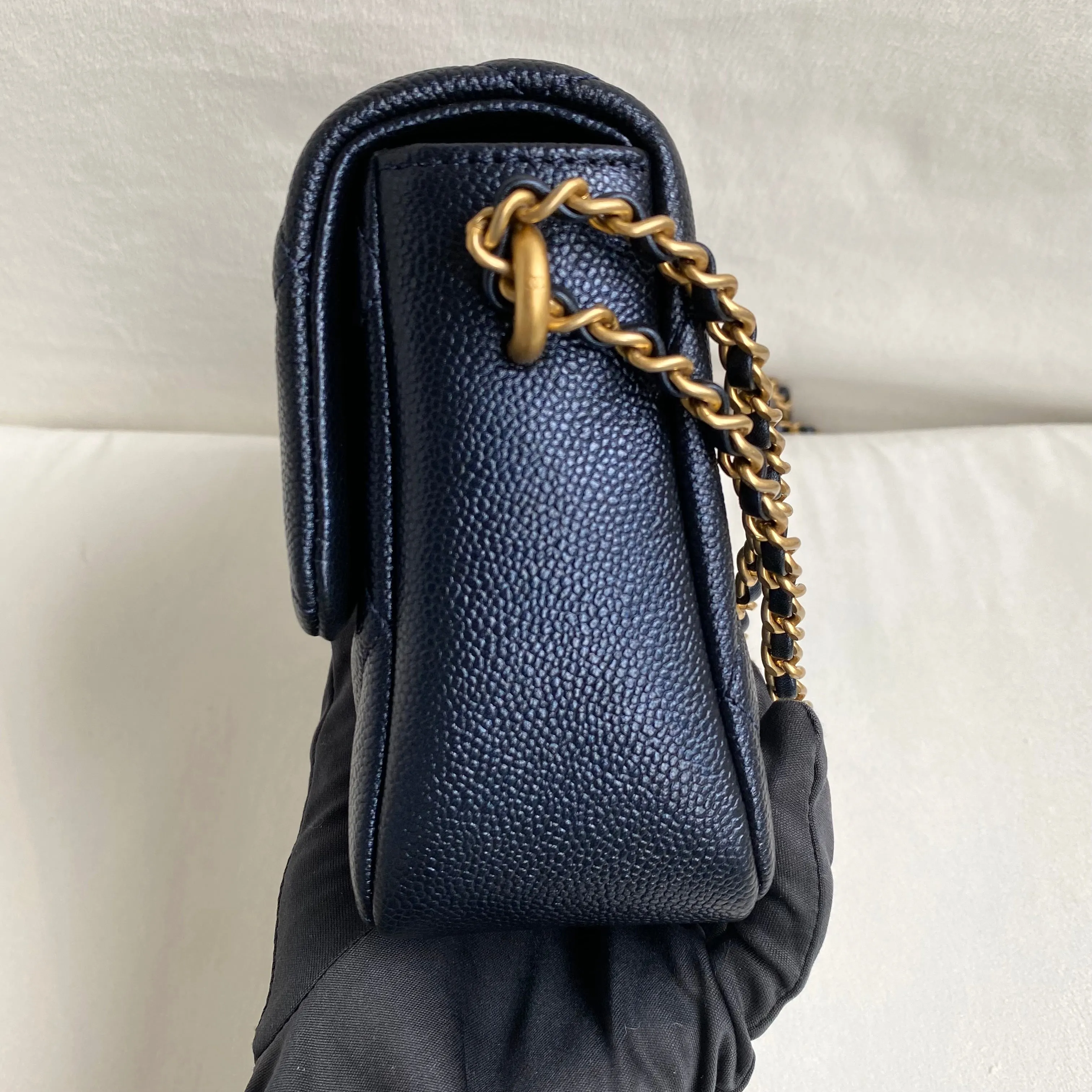 My Perfect Mini Flap Bag in Iridescent Black Caviar