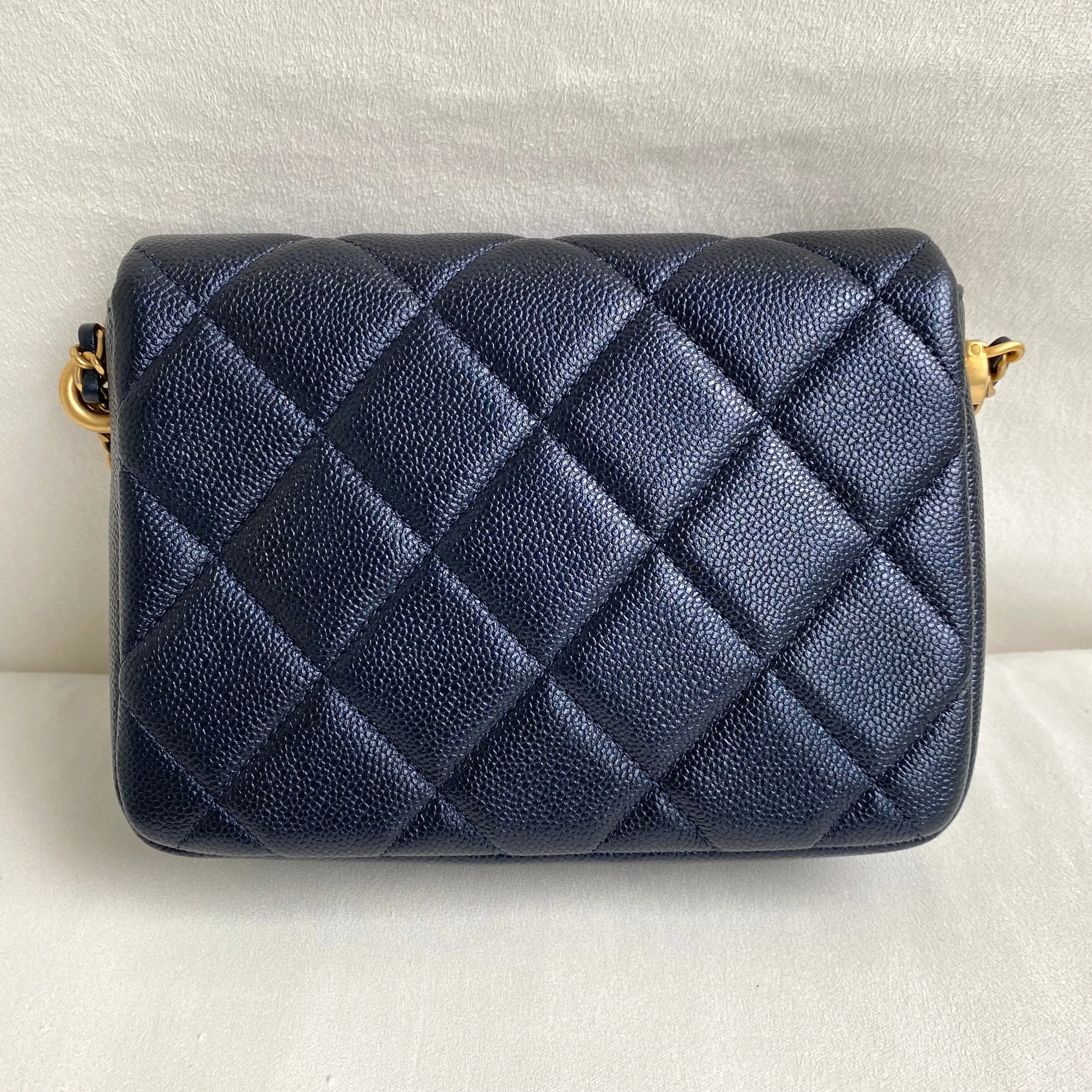 My Perfect Mini Flap Bag in Iridescent Black Caviar