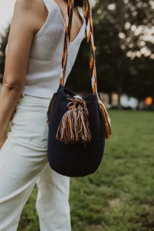 Navy Blue Boho Crossbody Bag