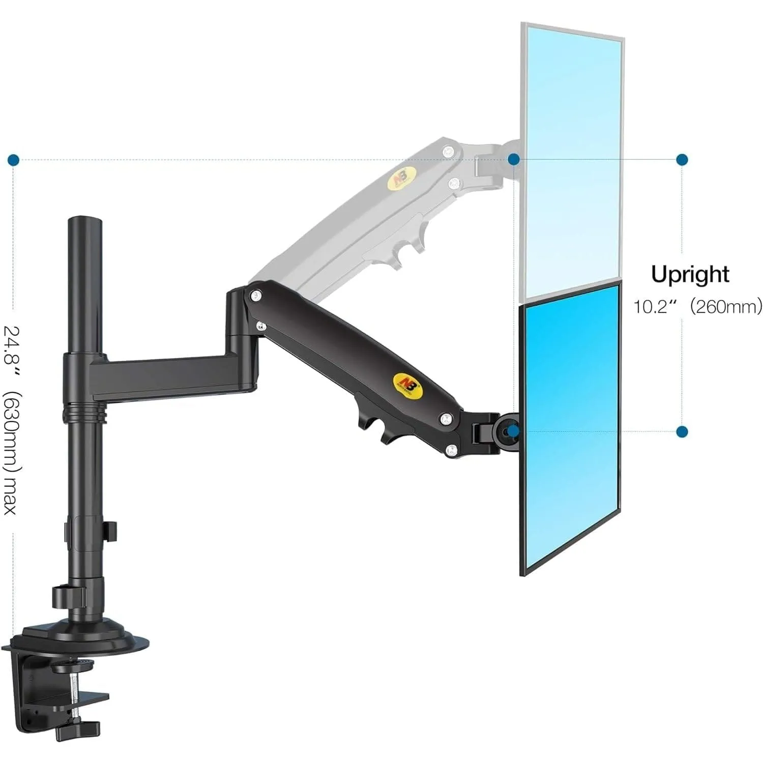 NB North Bayou Dual Monitor Desk Mount Stand - H160-B
