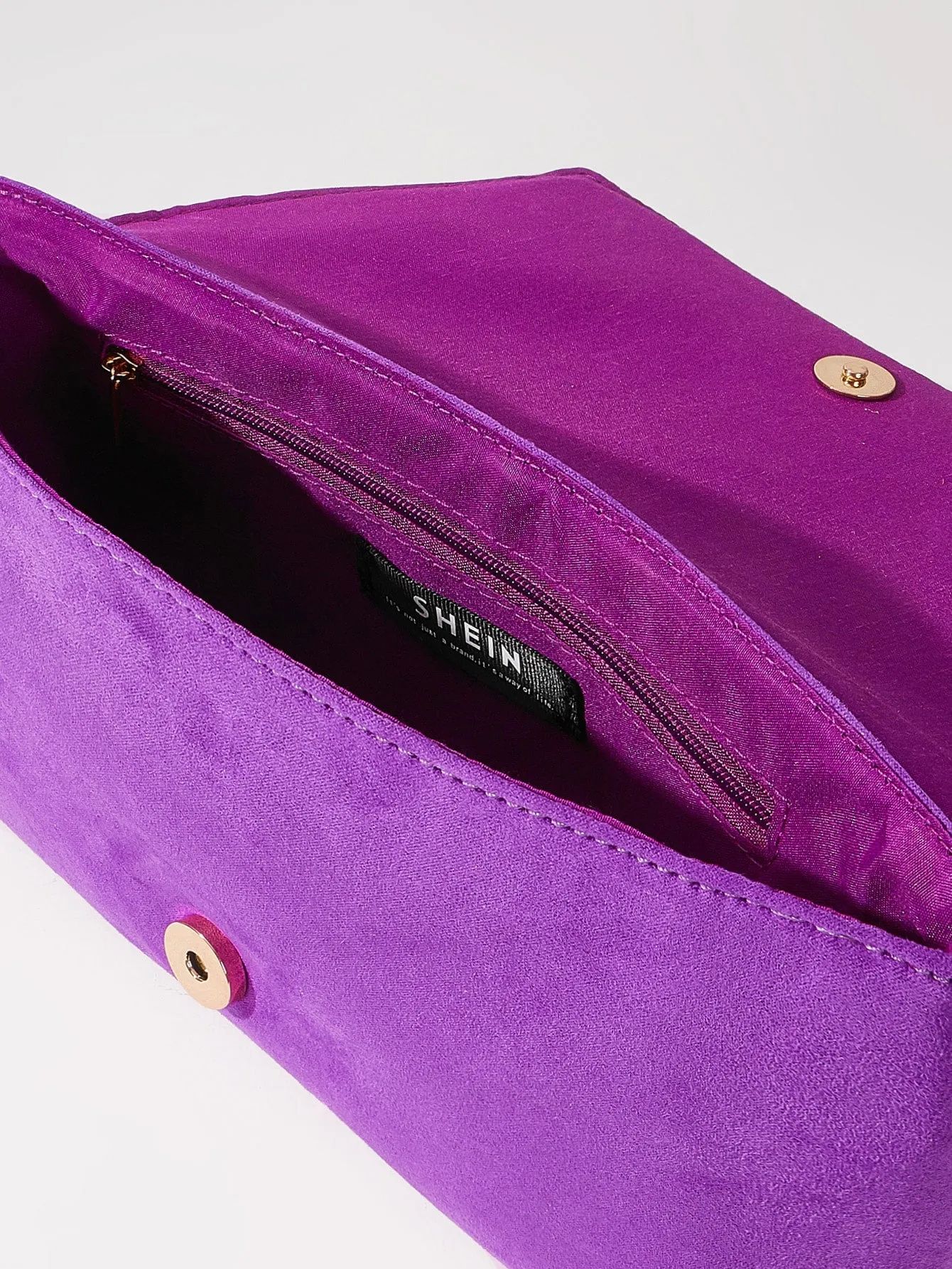 Neon Purple Stitch Detail Square Bag - Purple- FD ⚡