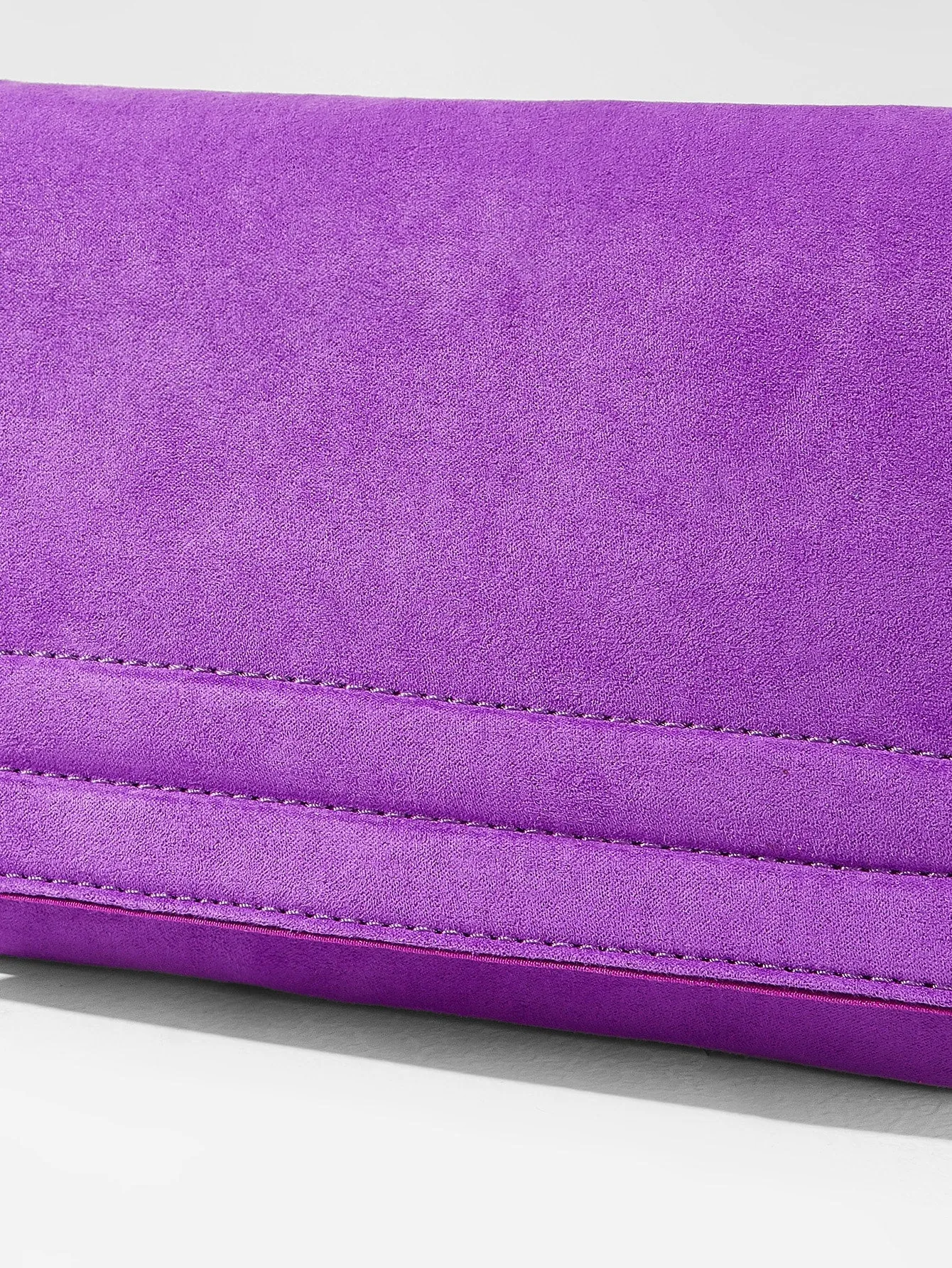 Neon Purple Stitch Detail Square Bag - Purple- FD ⚡