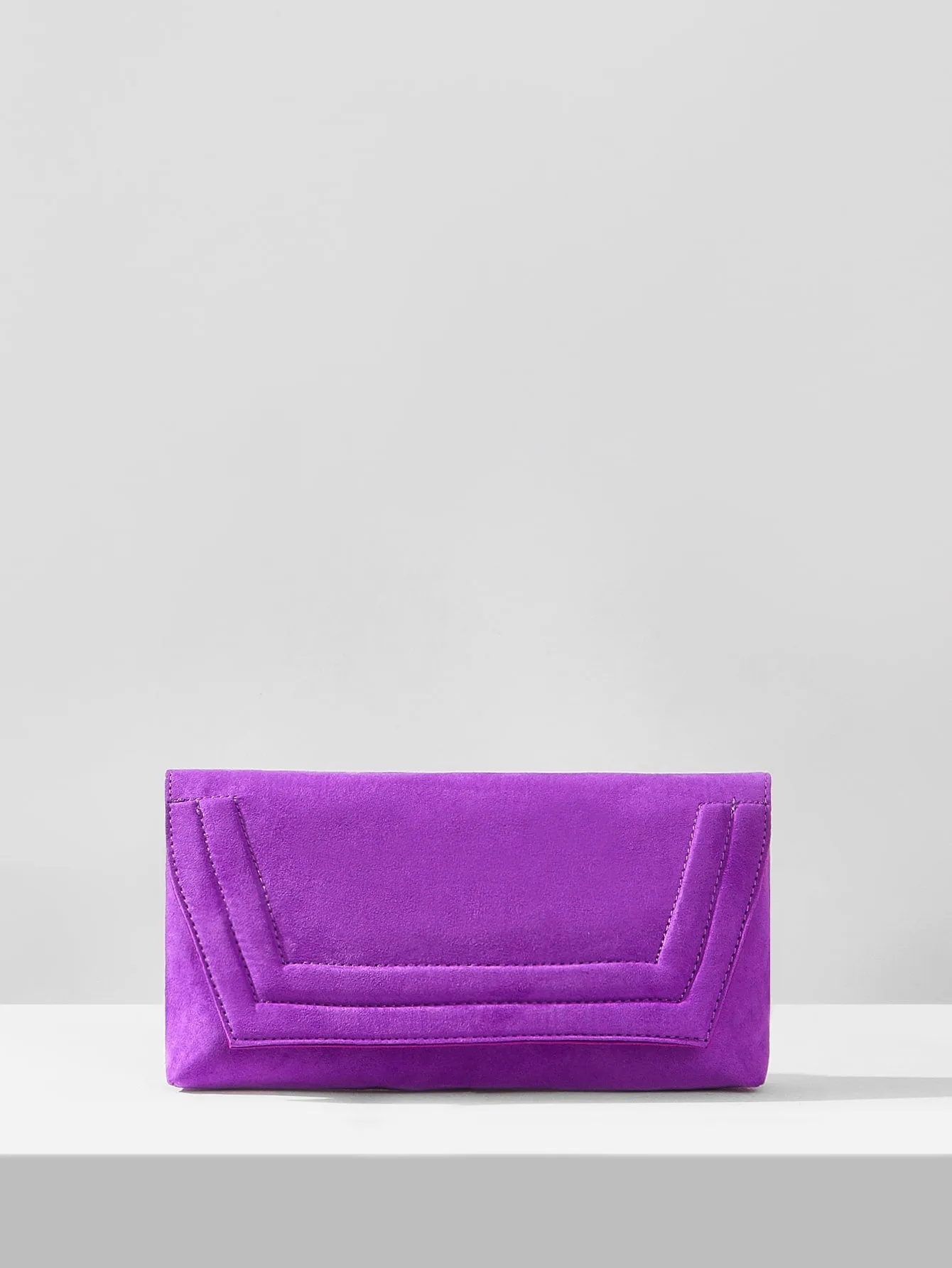 Neon Purple Stitch Detail Square Bag - Purple- FD ⚡