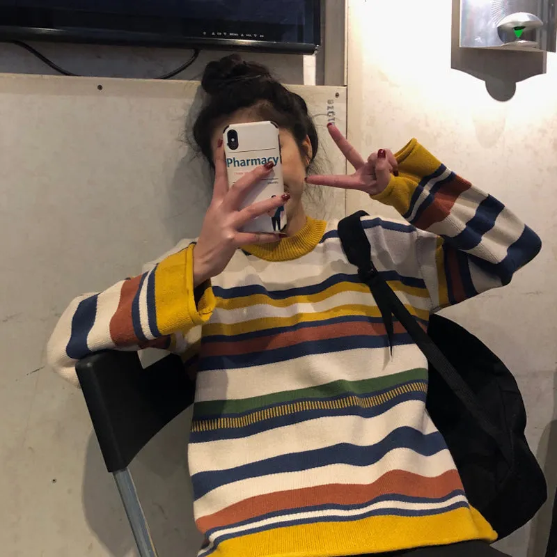 [@_nikiica_] “COLORFUL STRIPE” SWEATER W010611REVIEW