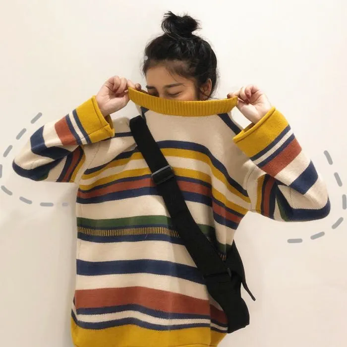 [@_nikiica_] “COLORFUL STRIPE” SWEATER W010611REVIEW