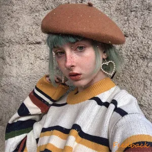 [@_nikiica_] “COLORFUL STRIPE” SWEATER W010611REVIEW